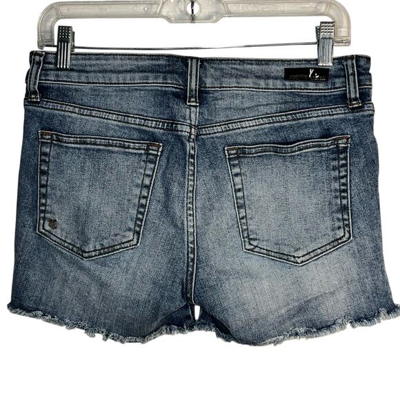 KUT from the Kloth Gidget Fray Hem Denim Shorts Size 4 Distressed Jean Cutoffs - Picture 2 of 7